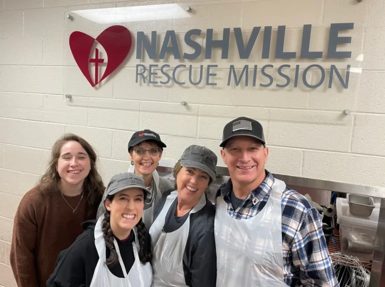 Jeff Goodspeed with friends a Nashville Rescue Mission